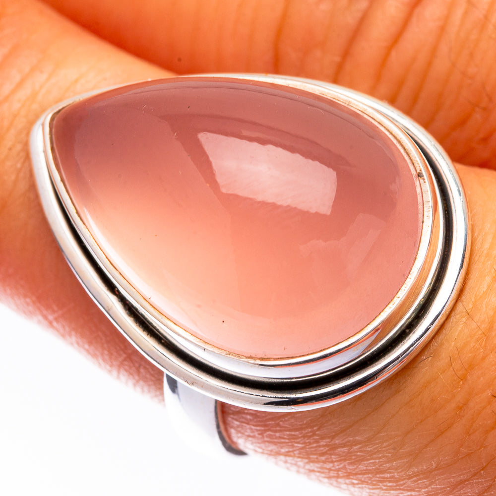 Large Rose Quartz Ring Size 8 (925 Sterling Silver) R140792