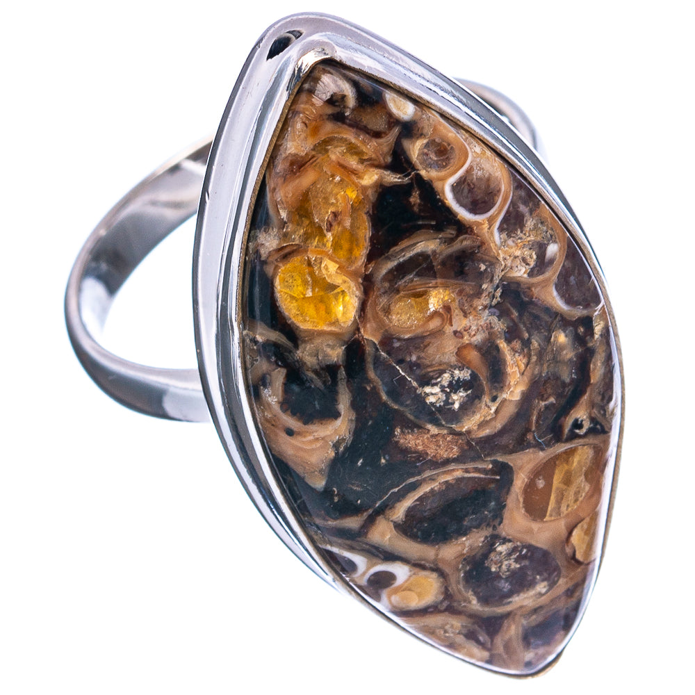 Turritella Agate Ring Size 10.25 (.925 Sterling Silver)