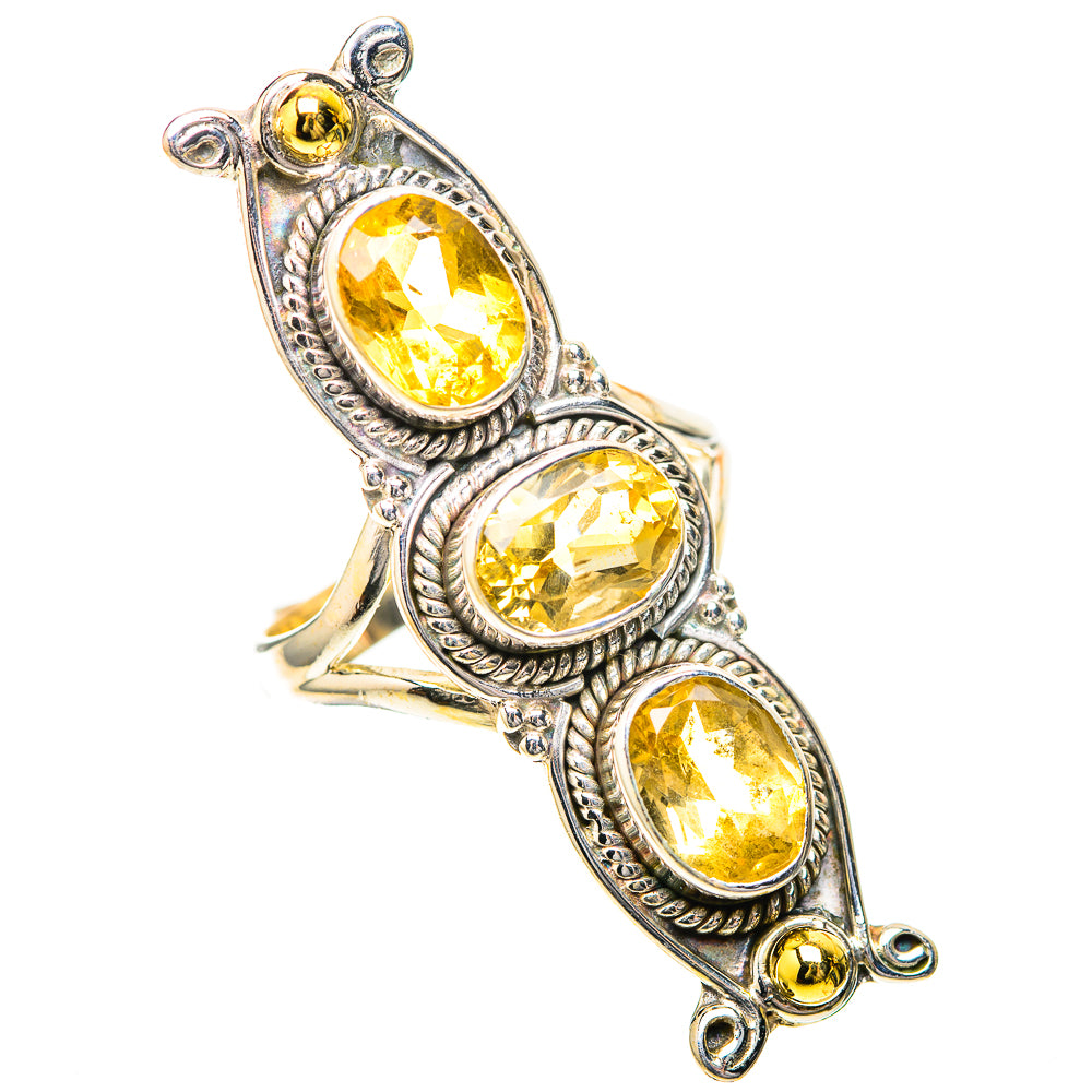 Large Faceted Citrine Ring Size 7 (925 Sterling Silver) RING139862