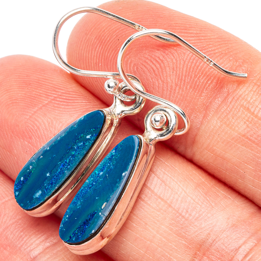 Rare Doublet Opal Earrings 1 1/4" (925 Sterling Silver) E2318