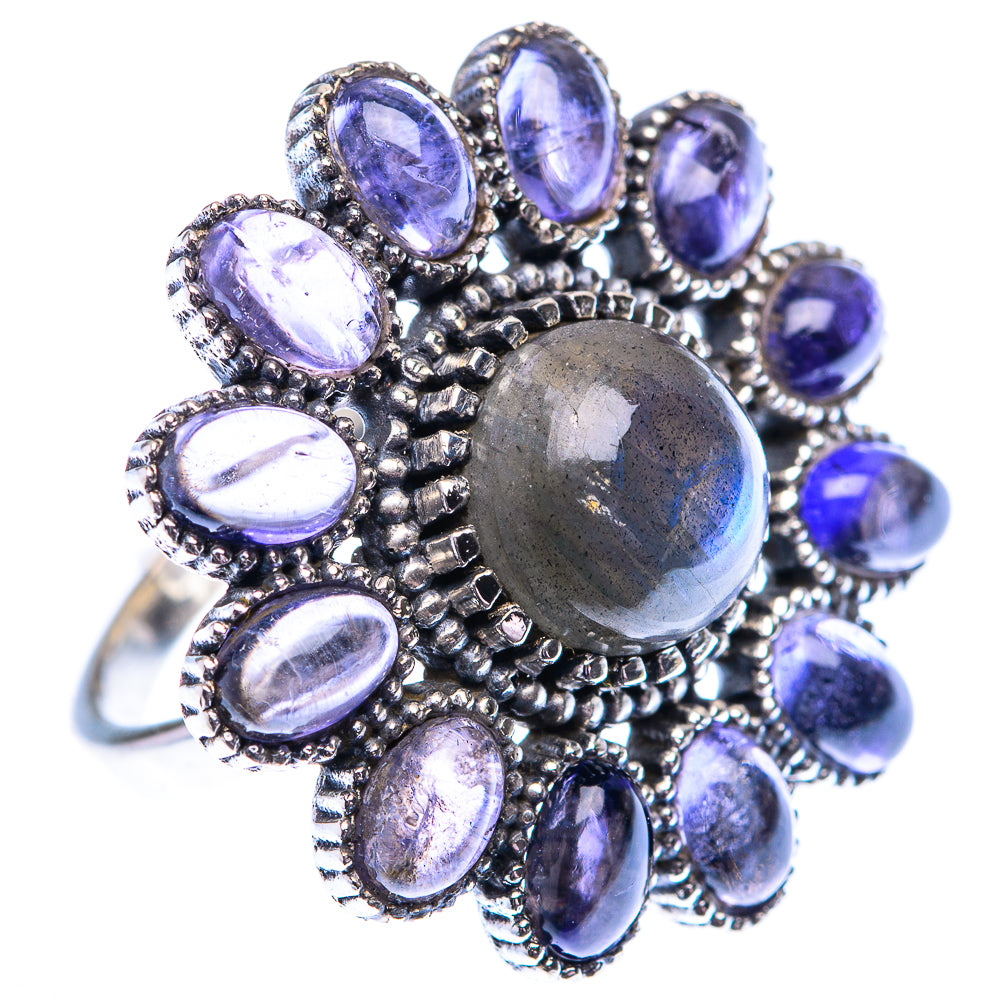 Large Labradorite, Tanzanite 925 Sterling Silver Ring Size 7.25 (925 Sterling Silver) RING140464
