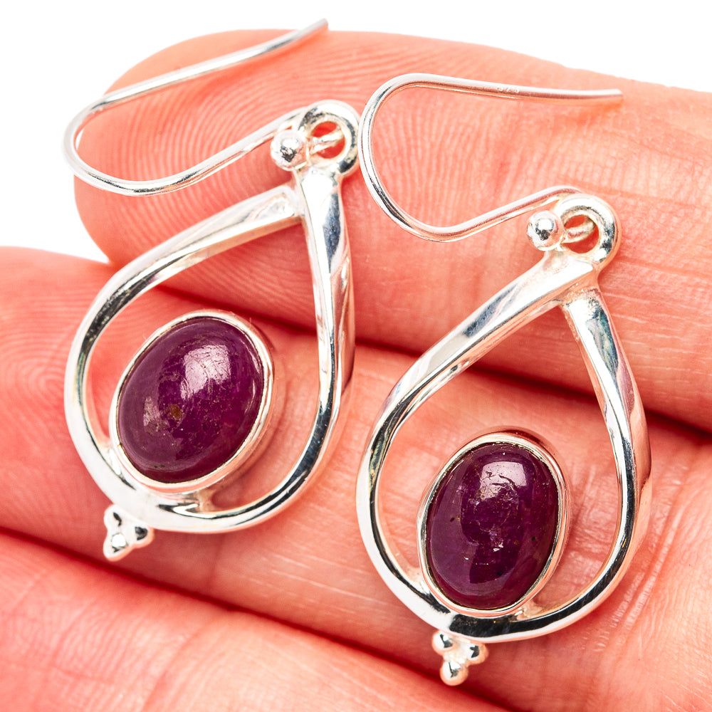 Premium Burmese Ruby Earrings 1 1/2" (.925 Sterling Silver)