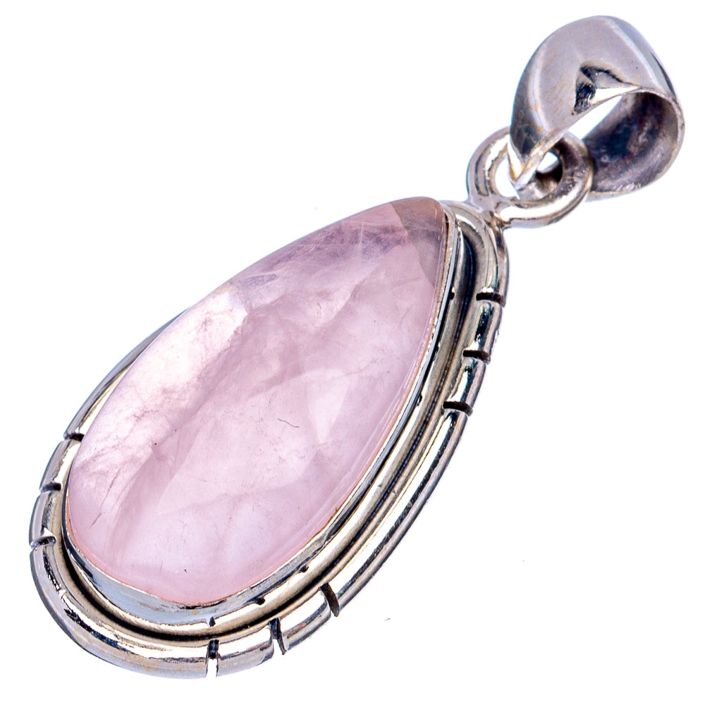 Rose Quartz Pendant 1 3/8" (925 Sterling Silver) P43499