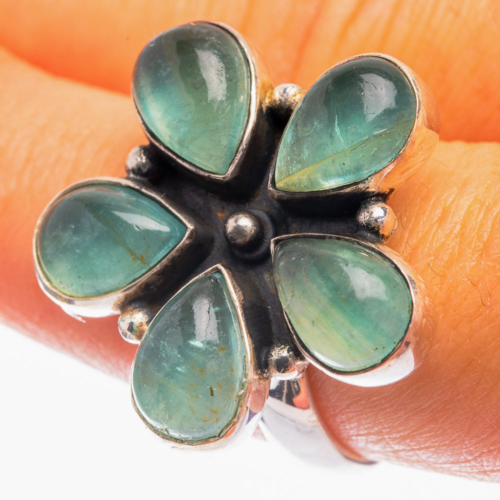 Blue Fluorite Ring Size 8.75 (925 Sterling Silver) R142147