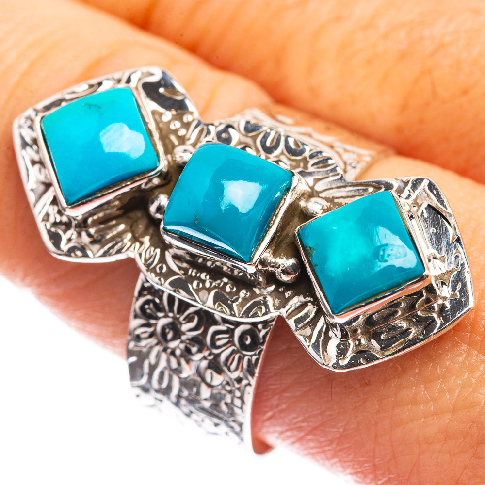 Sleeping Beauty Turquoise 925 Sterling Silver Ring Size 9.75