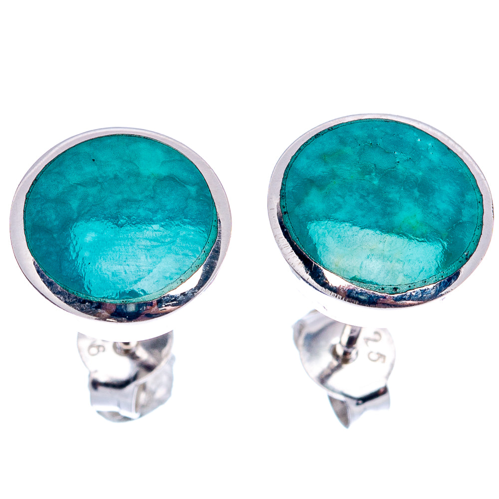 Mohave Turquoise Earrings 3/8" (.925 Sterling Silver)