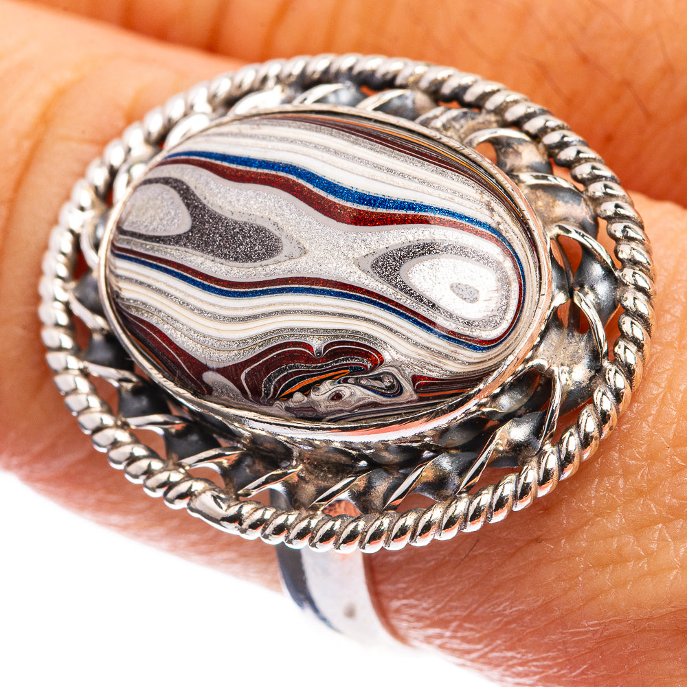 Fordite Ring Size 8.25 (925 Sterling Silver) R142946