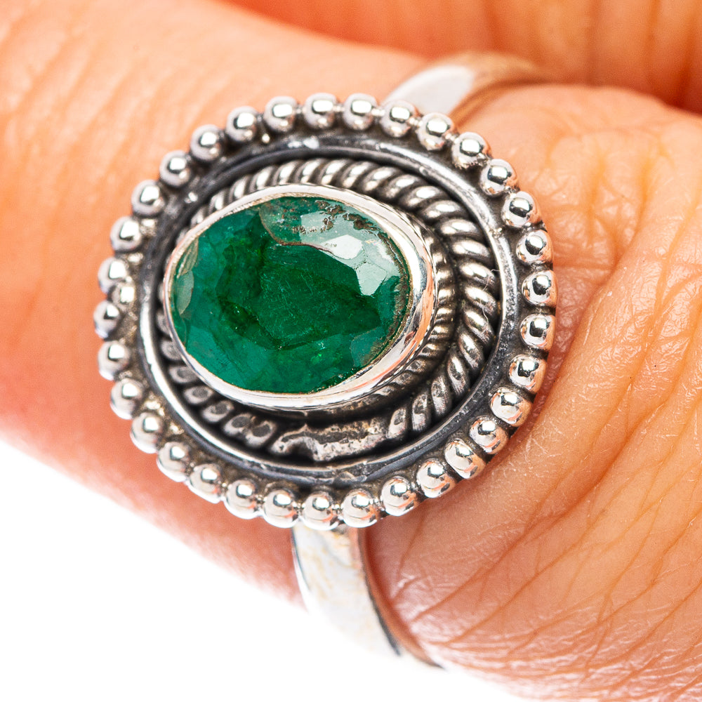 Green Sillimanite Dainty Ring Size 6.75 (925 Sterling Silver) R5970