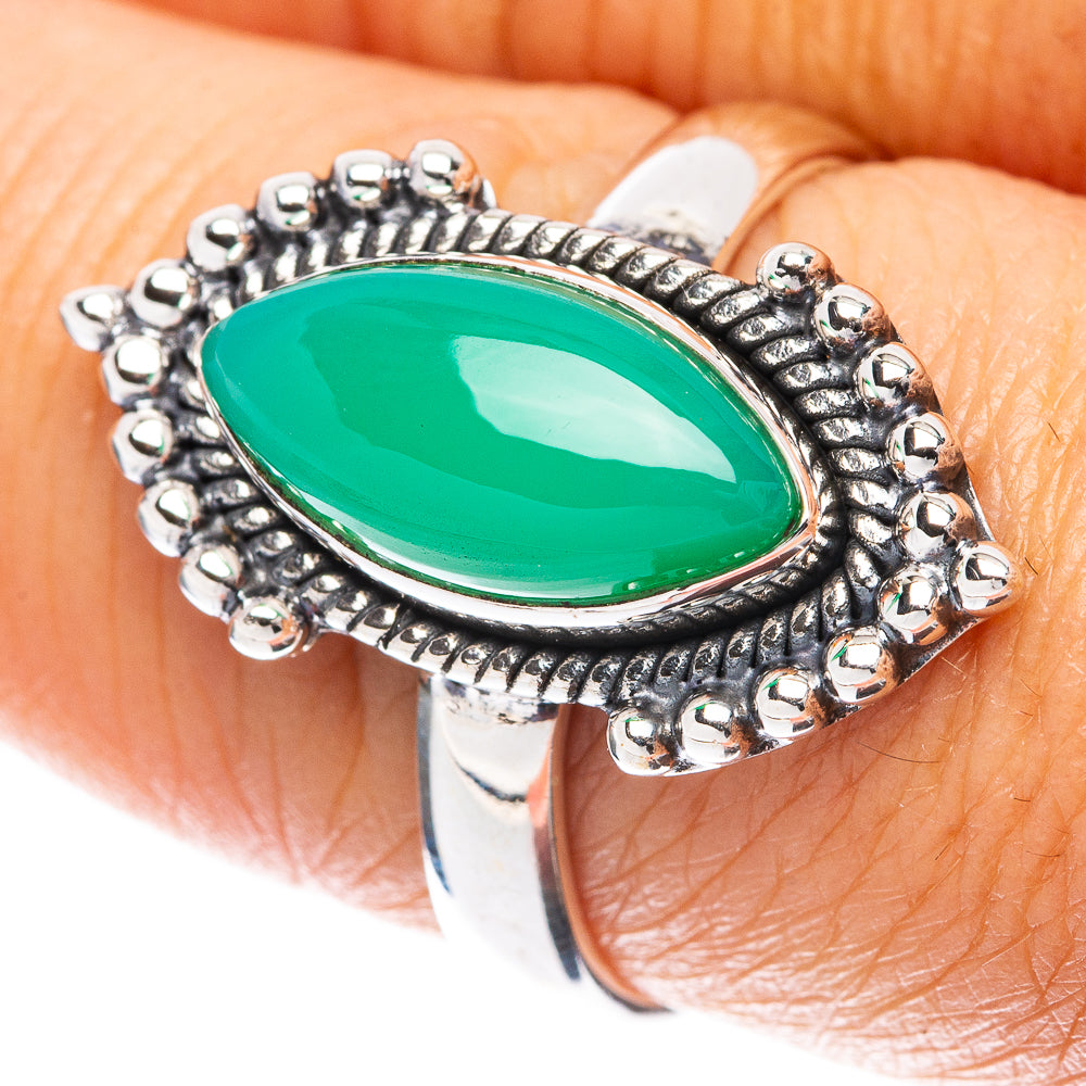 Chrysoprase 925 Sterling Silver Ring Size 8 (925 Sterling Silver) R5391