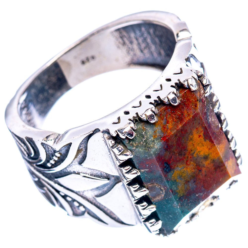 Bloodstone Filigree Style Ring Size 6.75 (.925 Sterling Silver)