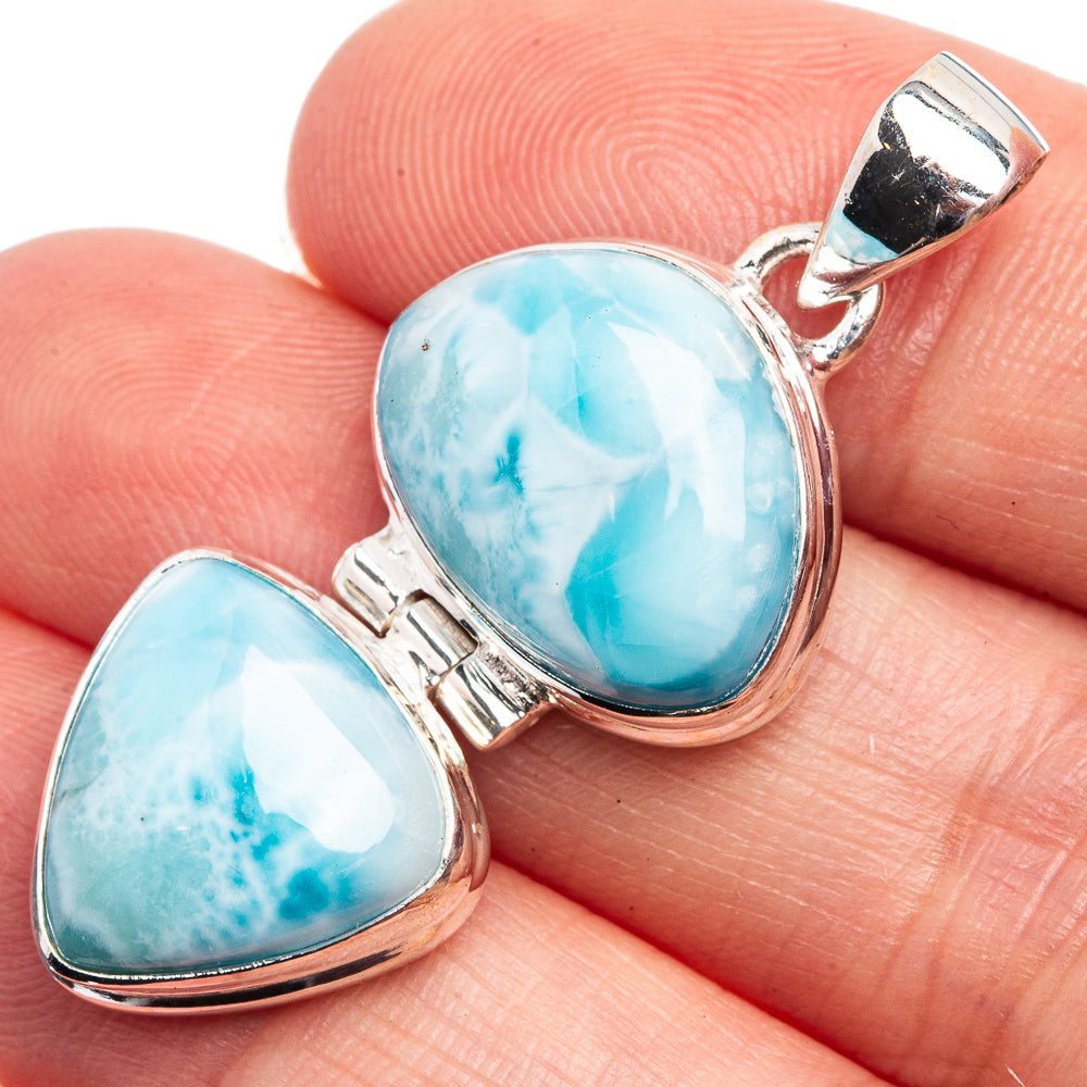 Larimar Pendant 1 1/2" (925 Sterling Silver) P39035