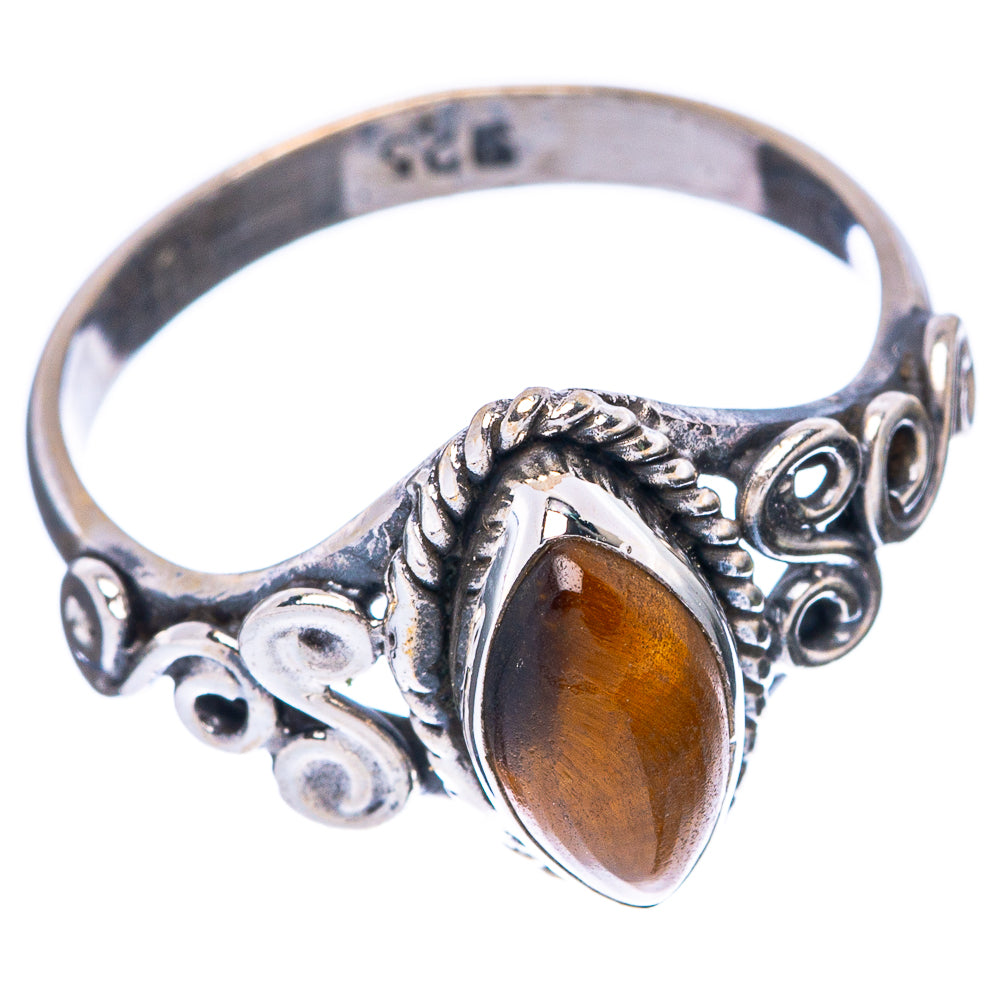 Tiger Eye Dainty Ring Size 7 (925 Sterling Silver) R5784