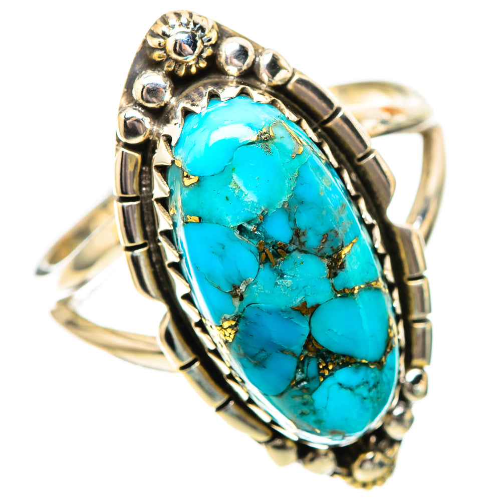 Blue Copper Composite Turquoise Ring Size 9.25 (925 Sterling Silver) RING139120