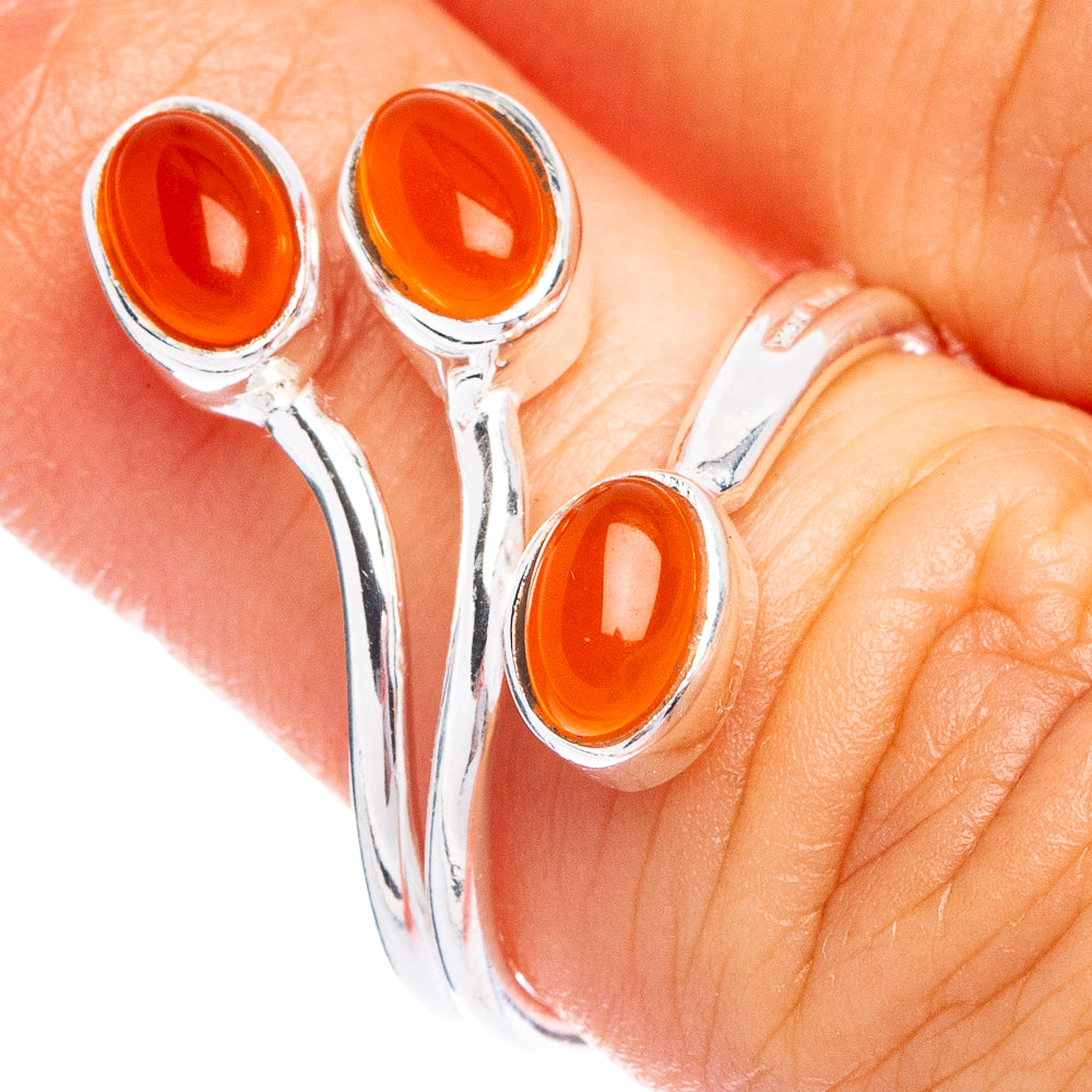 Dainty Carnelian Ring Size 6.5 (925 Sterling Silver) R8655