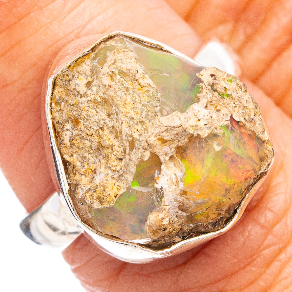 Raw Rare Ethiopian Opal Ring Size 6.75 (.925 Sterling Silver)