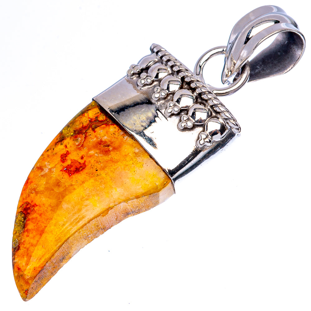 Bumble Bee Jasper Pendant 1 3/4" (925 Sterling Silver) P42741