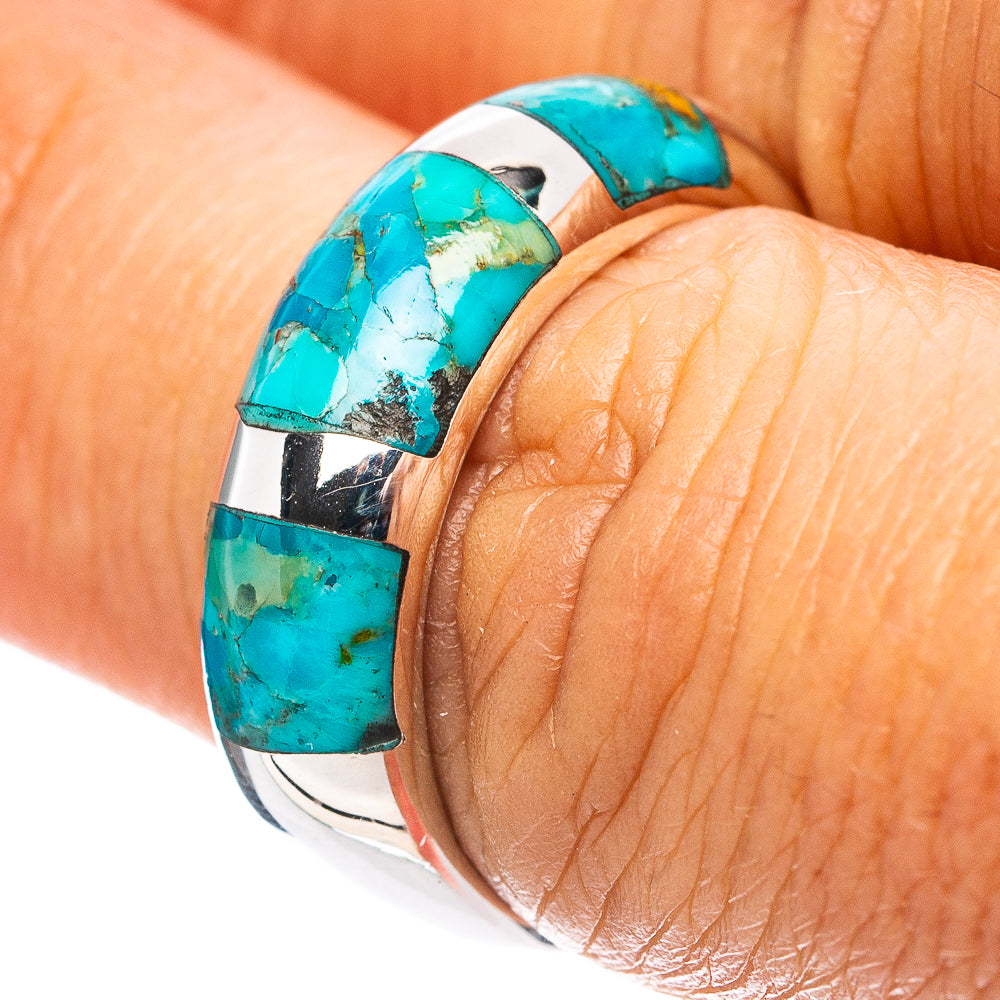 Native Style Mohave Turquoise Ring Size 6.5 (.925 Sterling Silver)