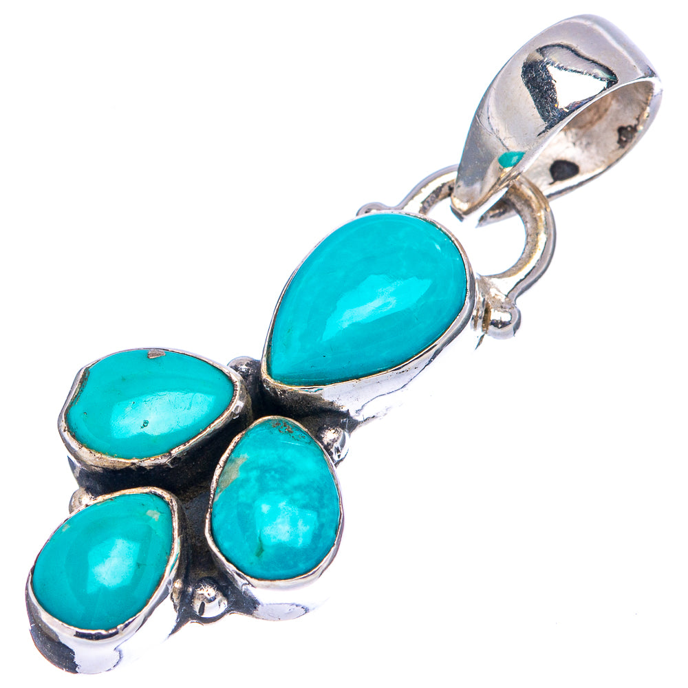 Rare Kingman Turquoise Pendant 1 3/8" (.925 Sterling Silver)