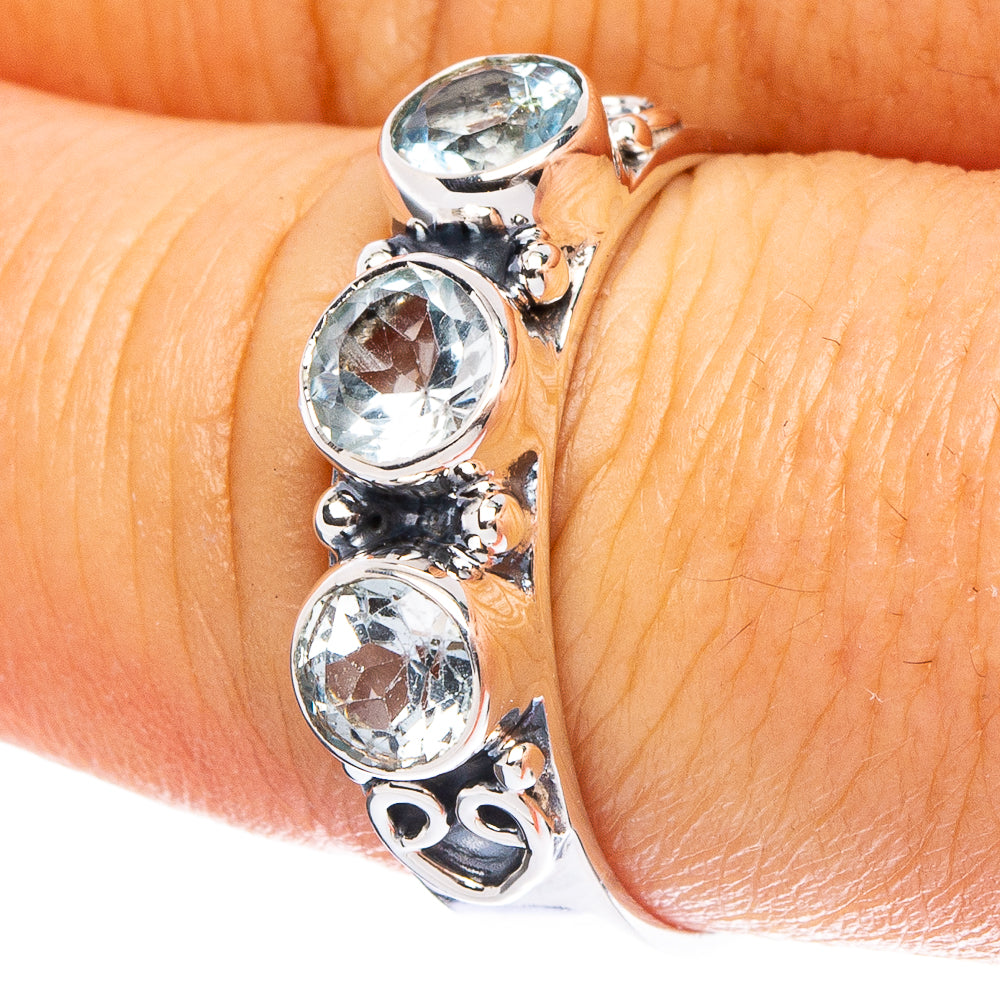 Blue Topaz 925 Sterling Silver Premium Ring Size 8.75 (925 Sterling Silver) R6522