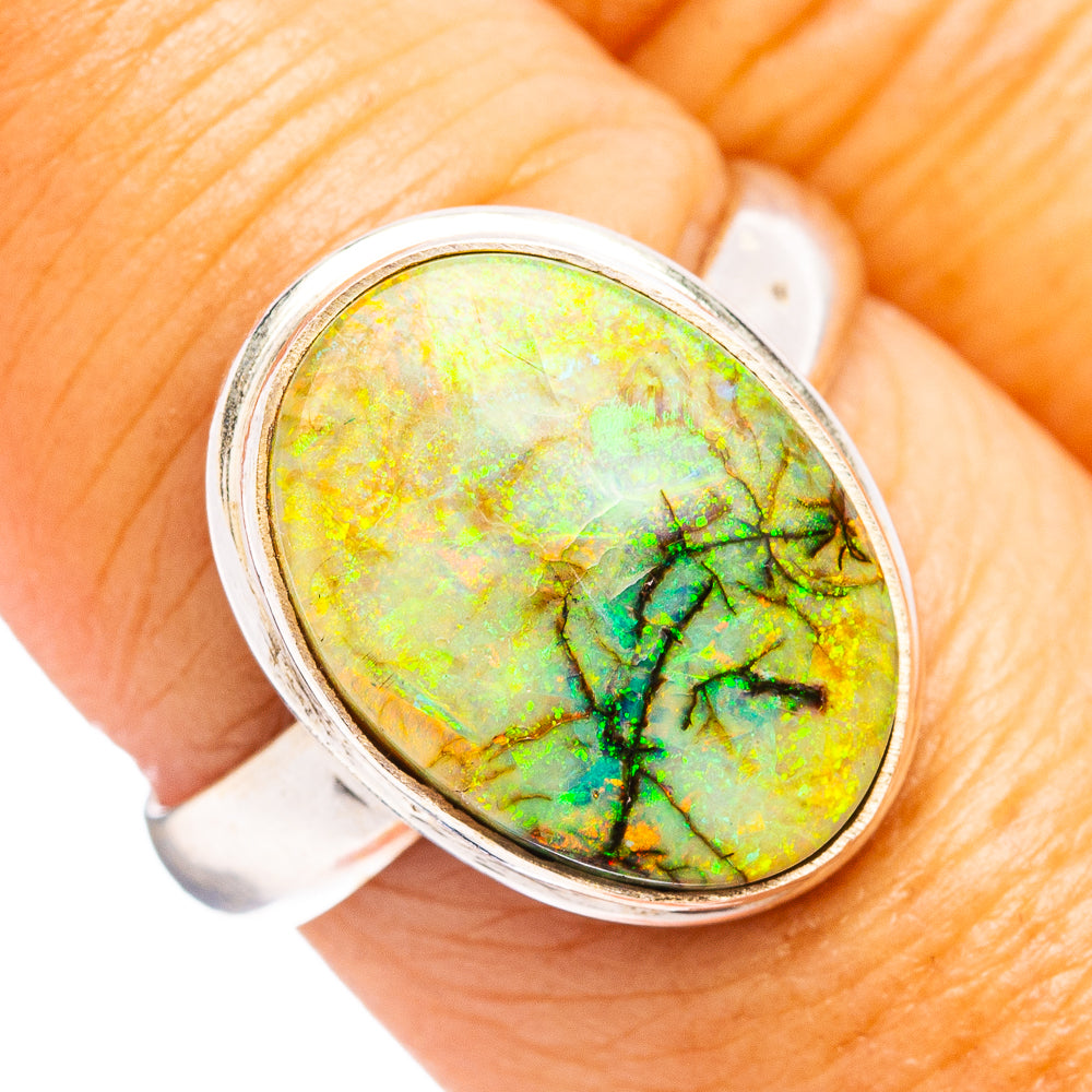 Rare Sterling Opal Ring Size 8 (.925 Sterling Silver)