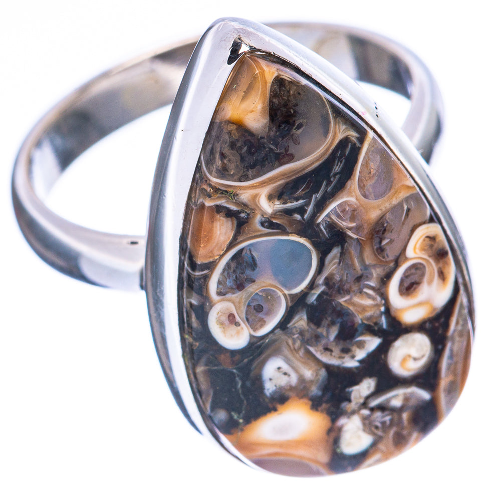 Turritella Agate Ring Size 7.75 (925 Sterling Silver) R1982