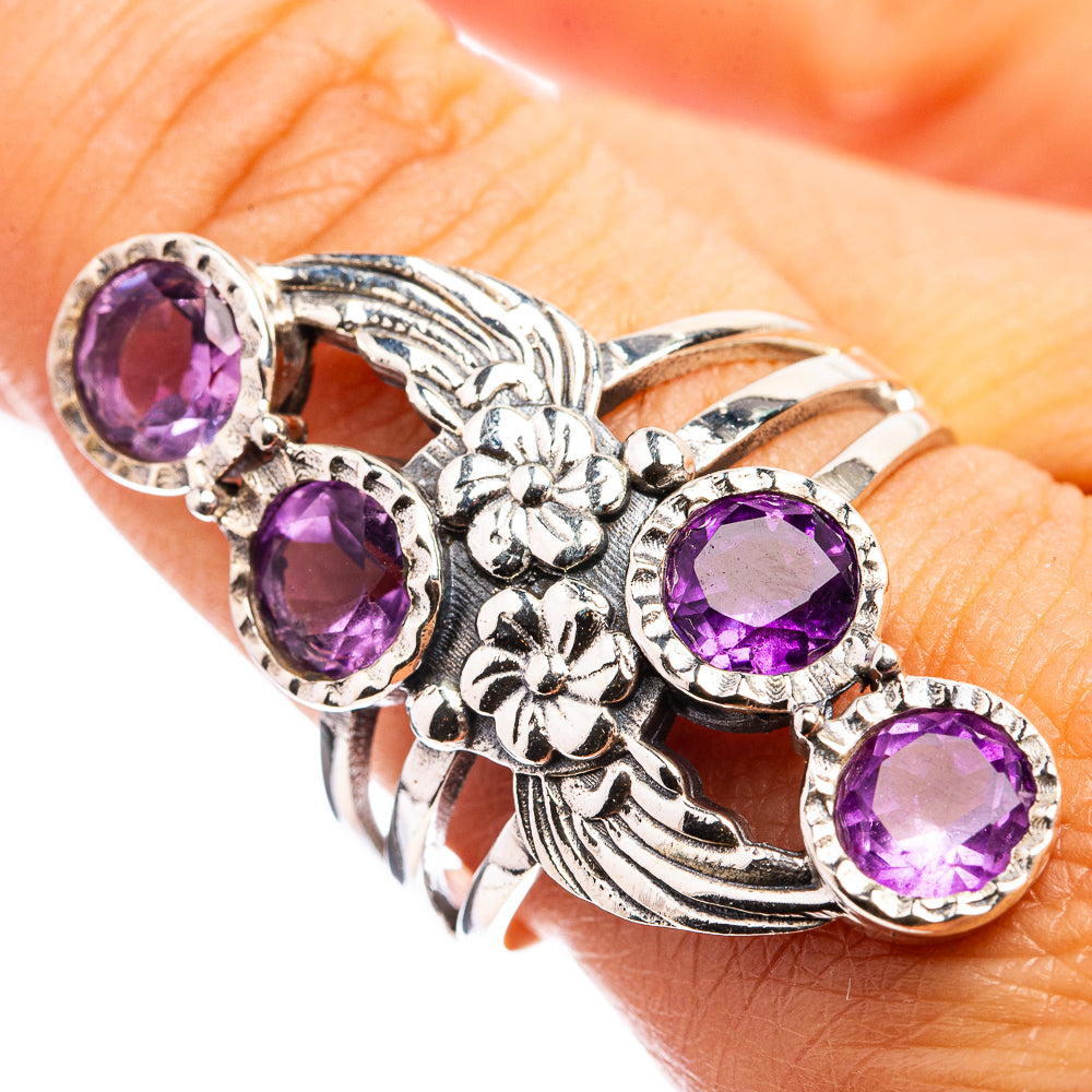 Faceted Amethyst Ring Size 9.5 (925 Sterling Silver) R142815