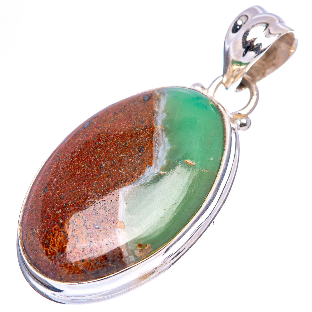 Boulder Chrysoprase Pendant 1 5/8" (.925 Sterling Silver)