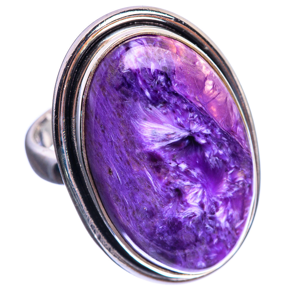 Charoite 925 Sterling Silver Ring Size 6.25