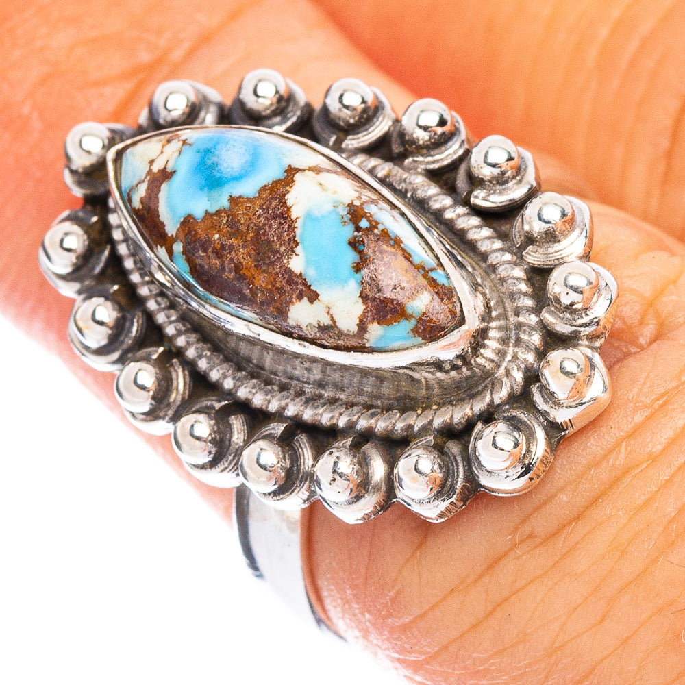 Rare Golden Hills Turquoise Ring Size 5.5 (925 Sterling Silver) R7851