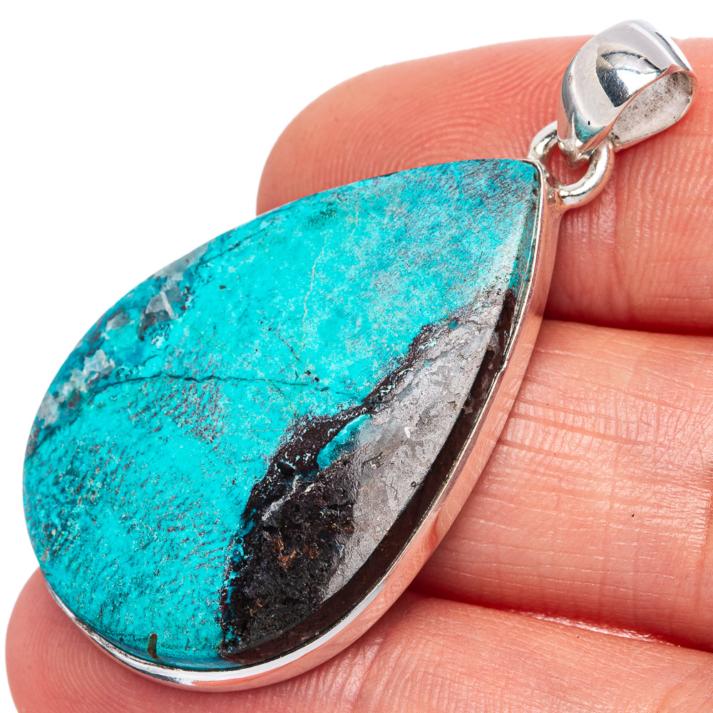 Shattuckite Pendant 1 3/4" (925 Sterling Silver) P42063