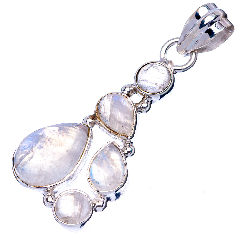 Rainbow Moonstone Pendant 1 1/2" (925 Sterling Silver) P41093