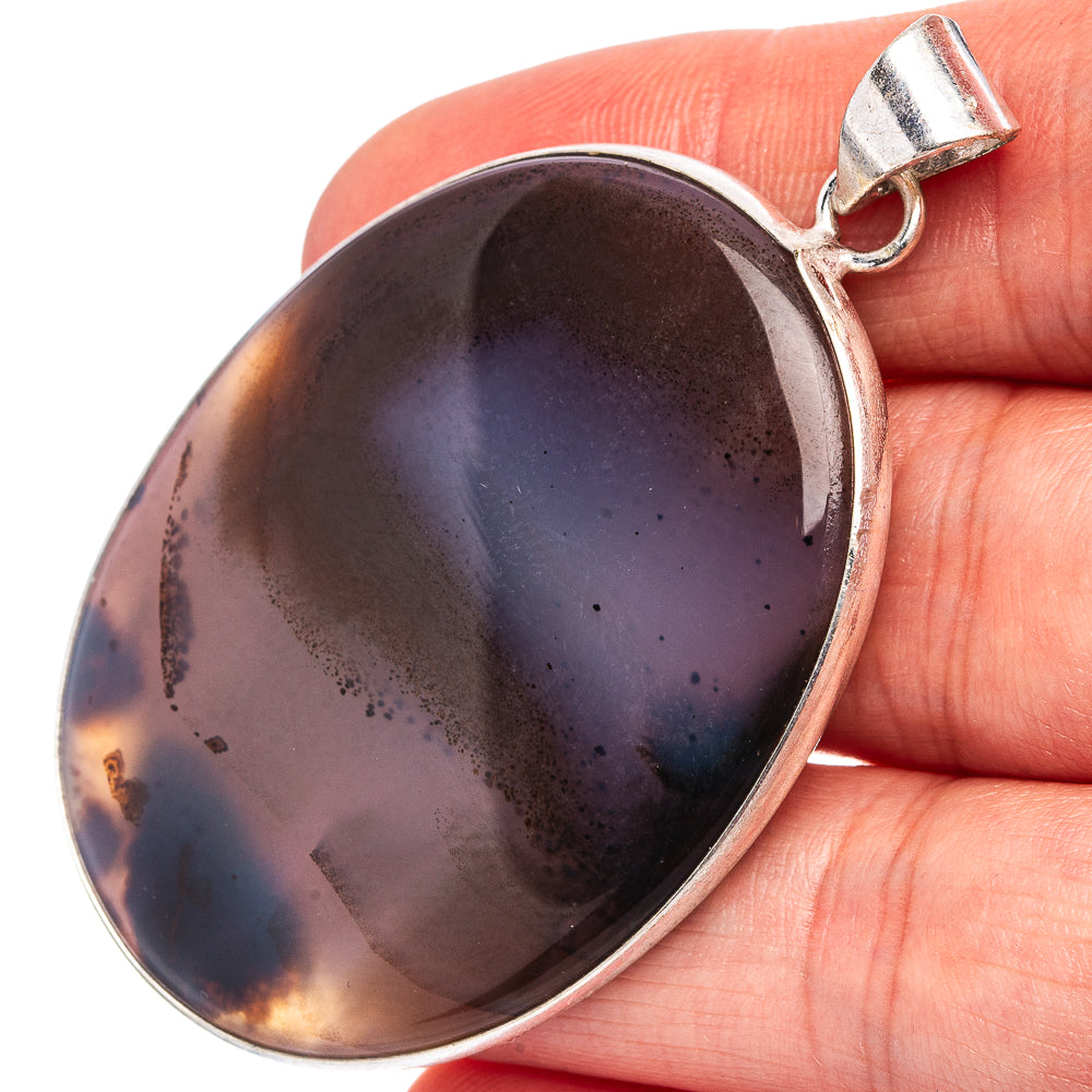 Montana Agate Pendant 2 1/4" (Silver Plated)