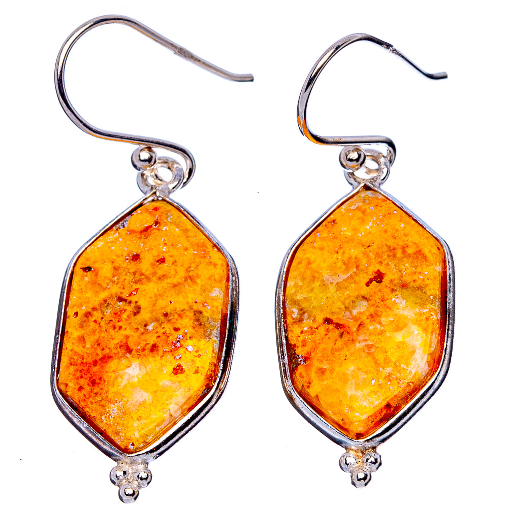 Bumble Bee Jasper Earrings 1 1/2" (925 Sterling Silver) E1732
