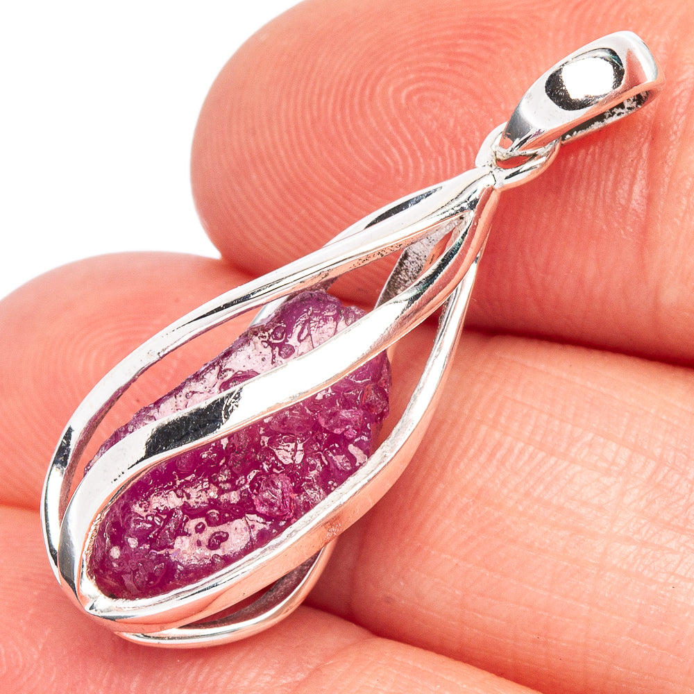 Pink Tourmaline Caged Pendant 1 1/4" (925 Sterling Silver) P44793