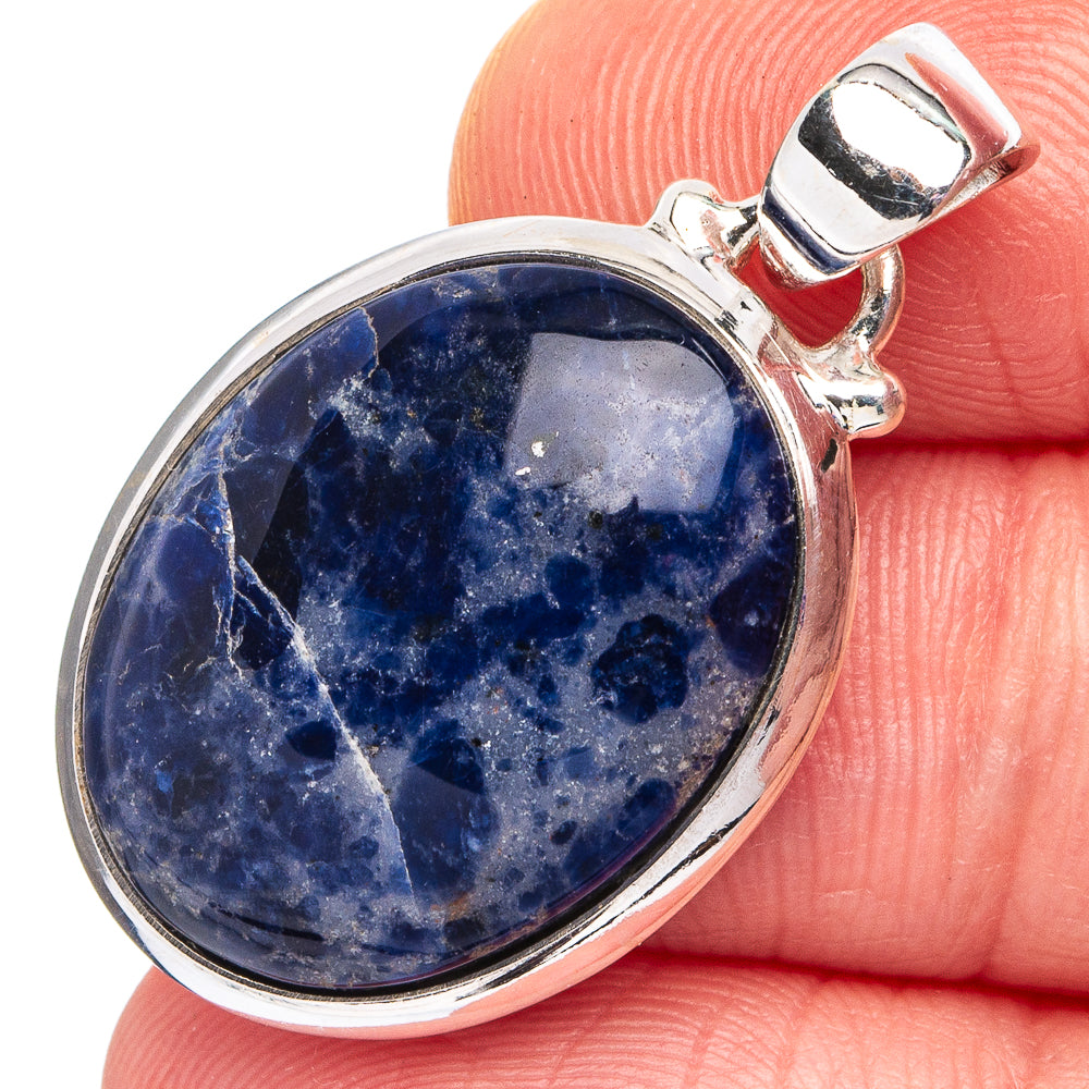 Sodalite Pendant 1 1/4" (.925 Sterling Silver)
