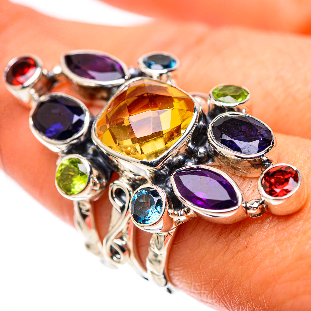 Signature Large Citrine, Amethyst, Tanzanite, Peridot, Garnet, Blue Topaz Ring Size 8 (925 Sterling Silver) RING138278