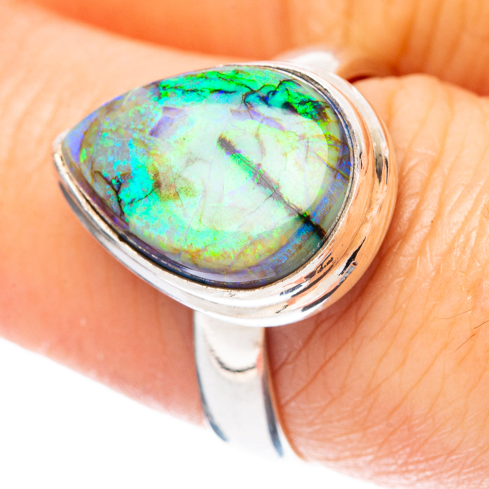 Rare Sterling Opal Ring Size 8 (925 Sterling Silver) R4375