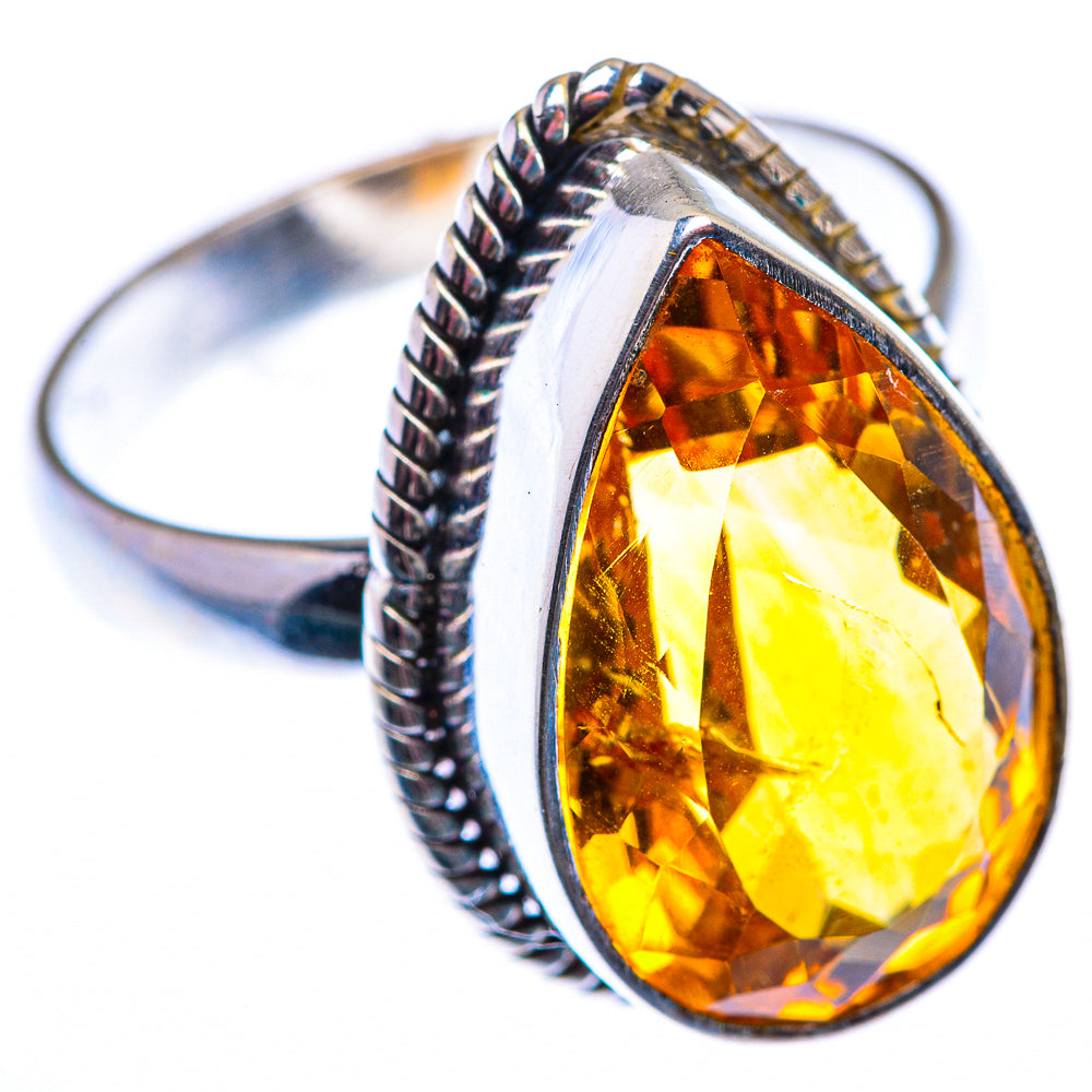 Faceted Citrine Ring Size 9 (925 Sterling Silver) RING140155