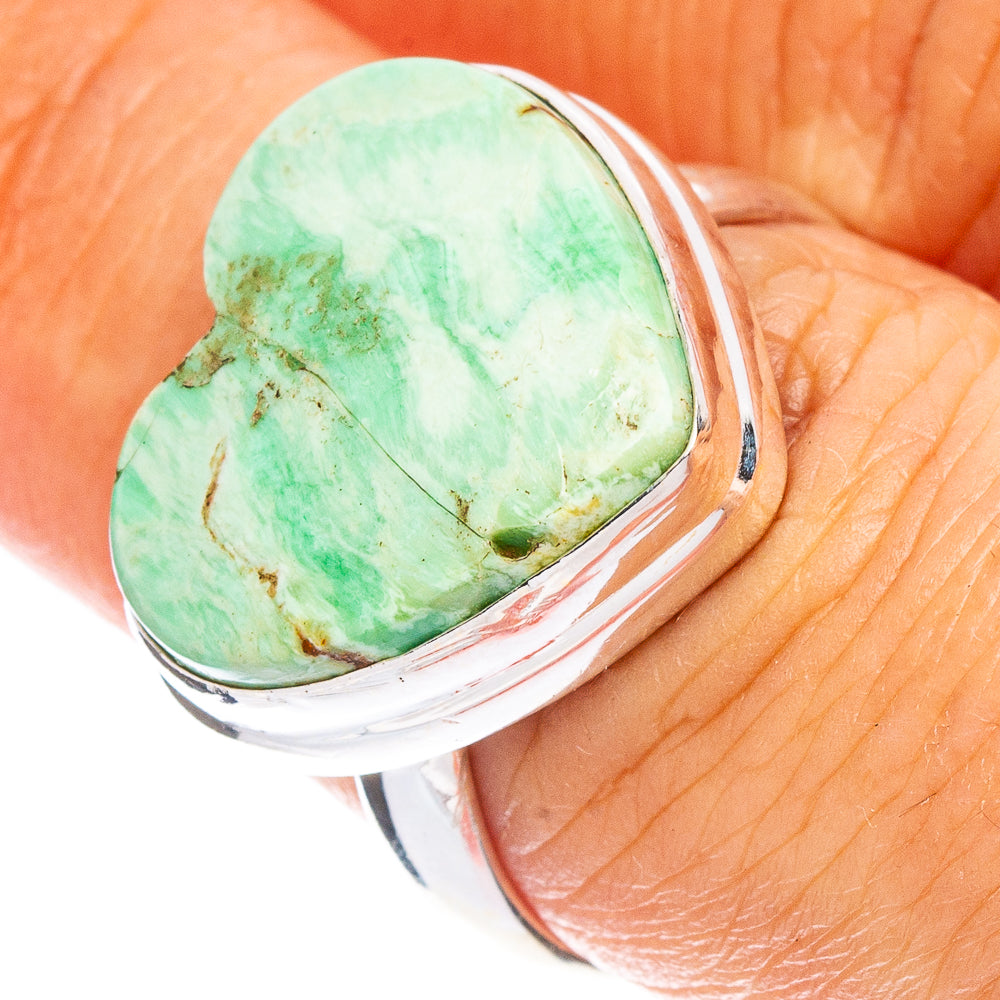 Variscite Heart Ring Size 7.75 (925 Sterling Silver) R7855