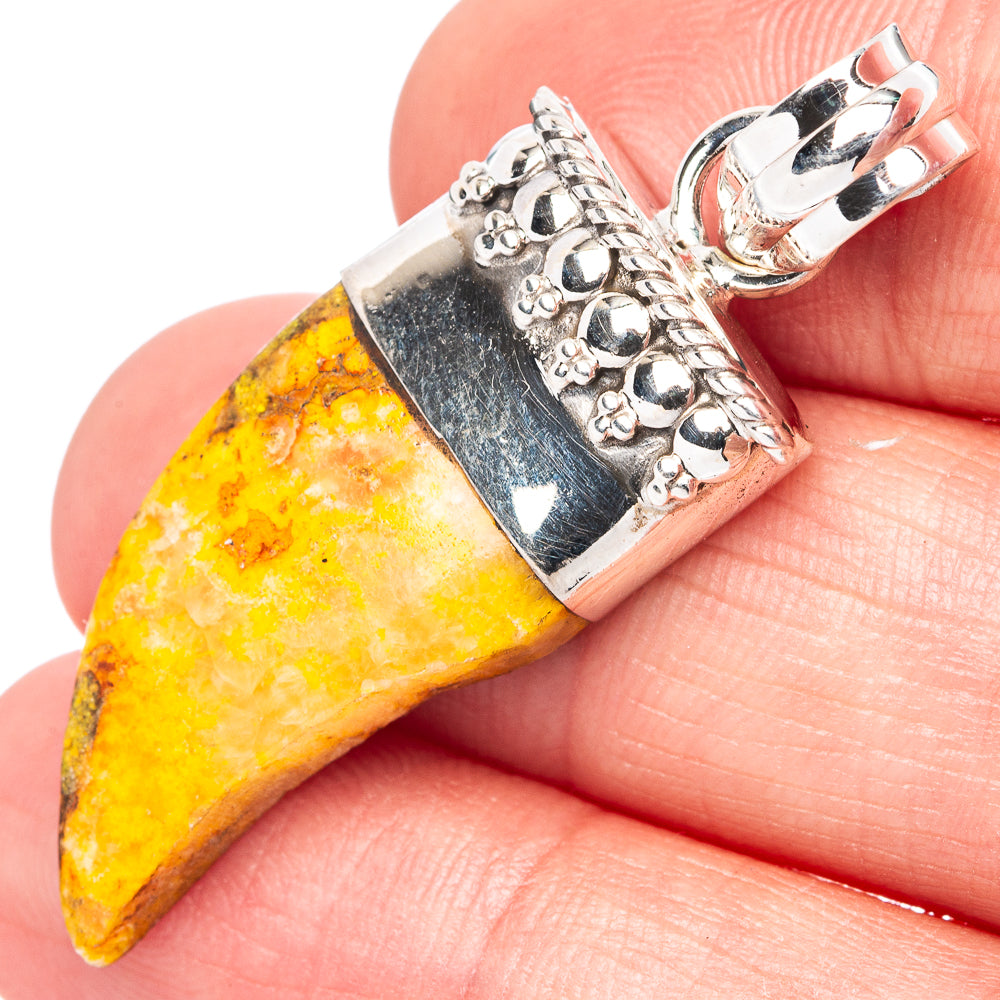 Bumble Bee Jasper Pendant 1 3/4" (925 Sterling Silver) P42741