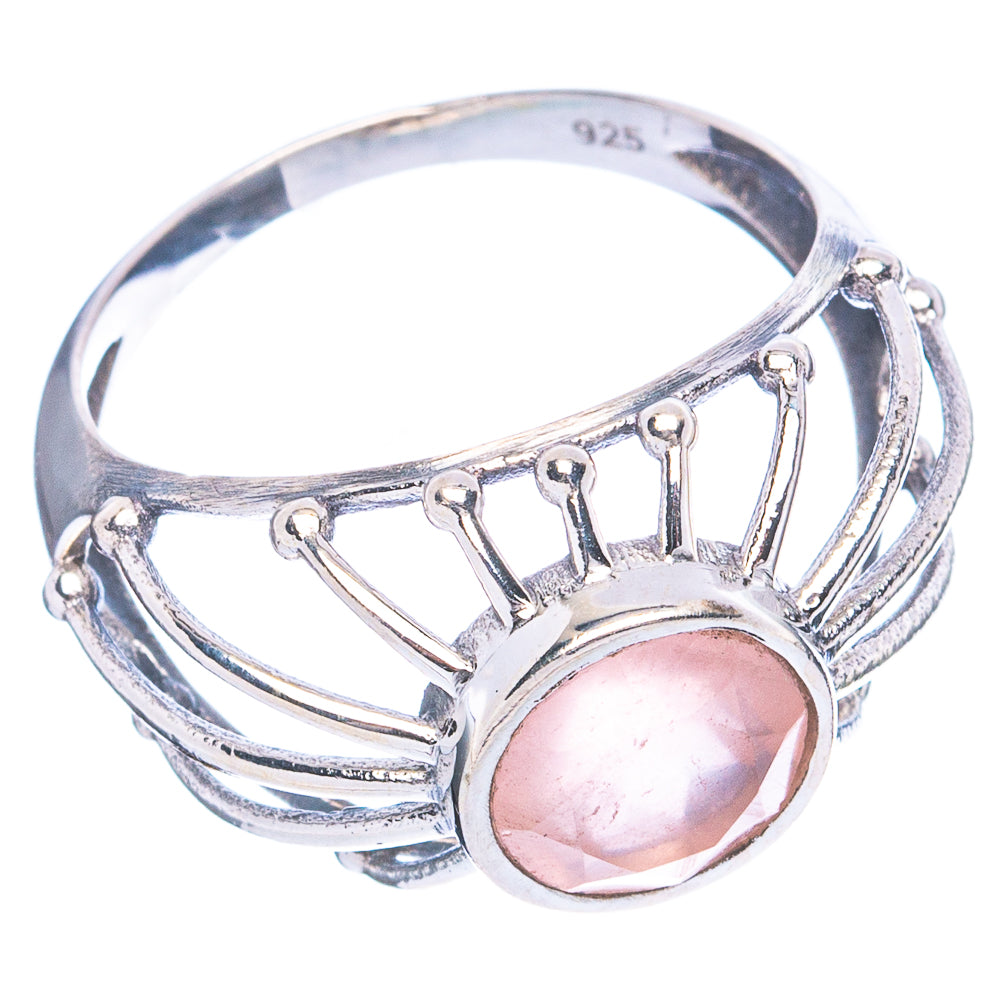Rose Quartz Ring Size 8.5 (925 Sterling Silver) R4829