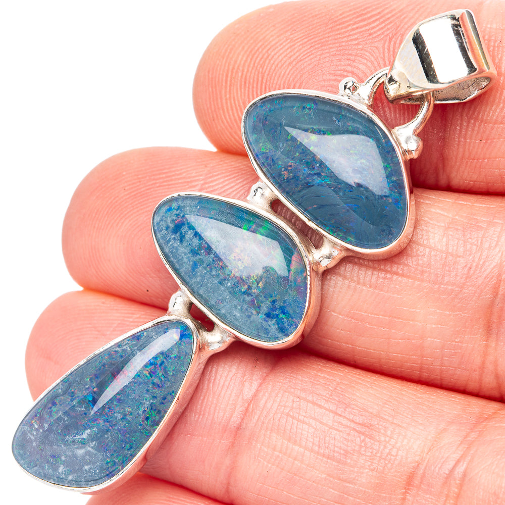 Rare Triplet Opal 925 Sterling Silver Pendant 2 1/8" (925 Sterling Silver) P42673
