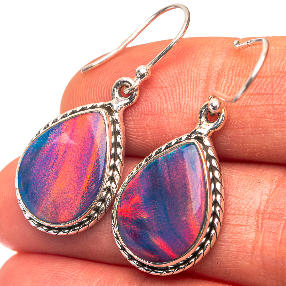 Aura Opal Earrings 1 3/8" (925 Sterling Silver) E432253