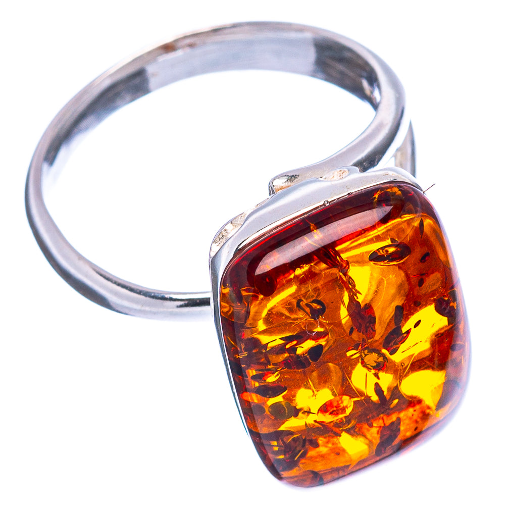 Baltic Amber Ring Size 7 Adjustable (.925 Sterling Silver)