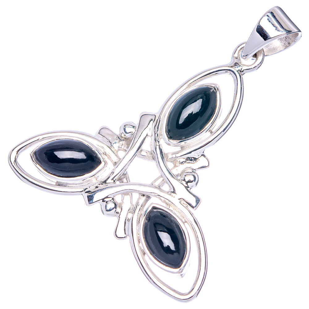 Premium Black Onyx Pendant 1 1/2" (925 Sterling Silver) P41855