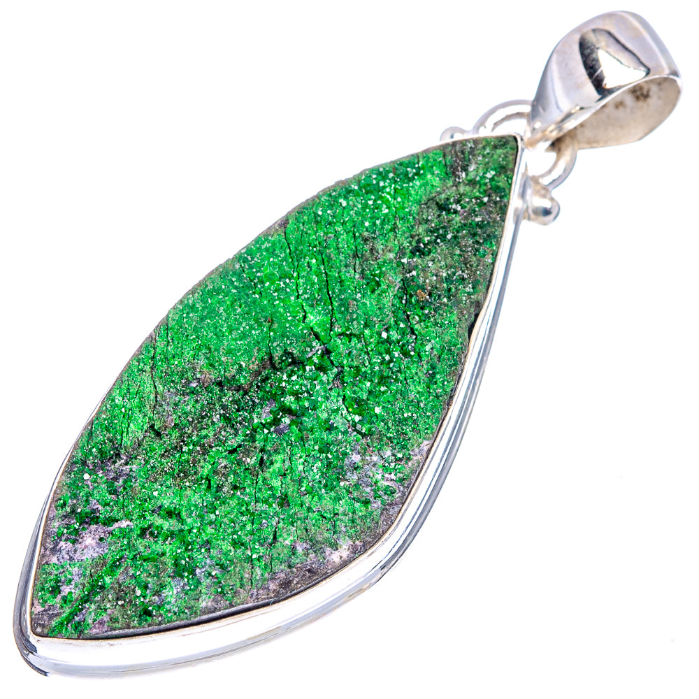 Uvarovite Garnet Pendant 1 7/8" (.925 Sterling Silver)