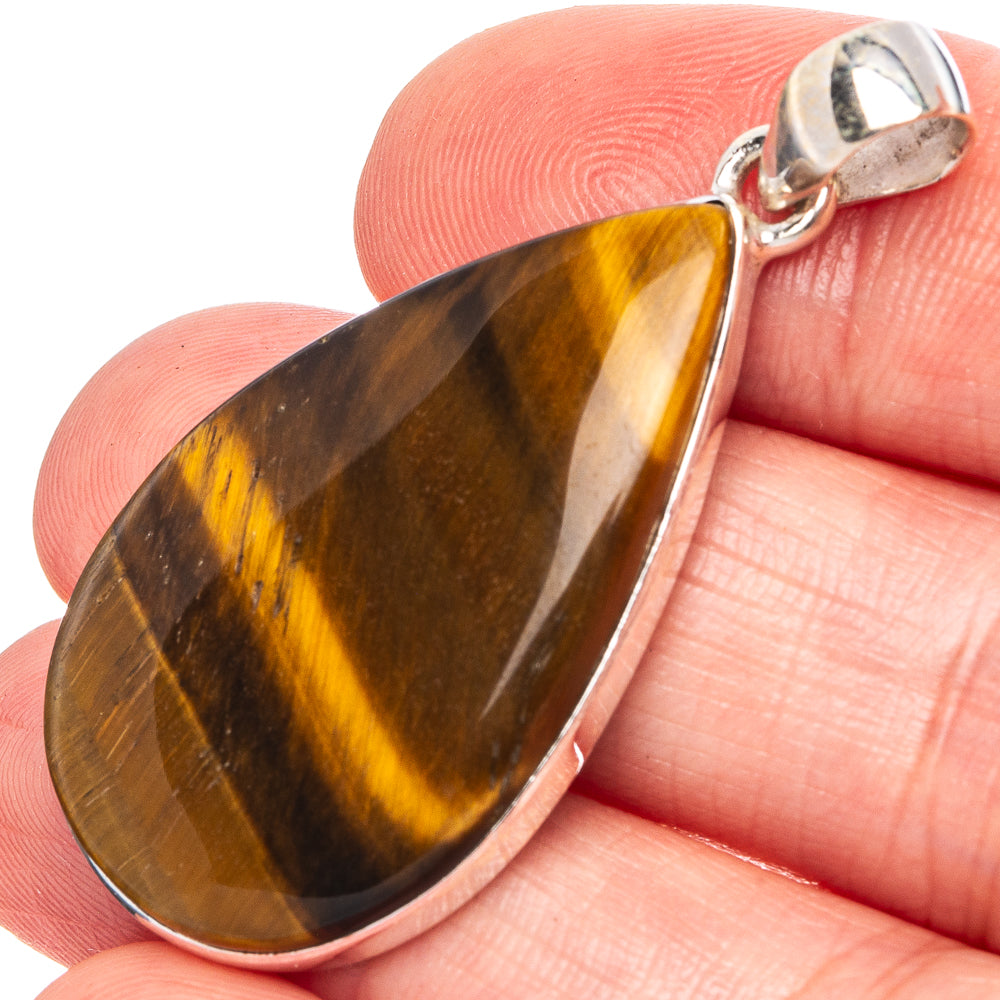 Tiger Eye Pendant 1 3/4" (925 Sterling Silver) P43332