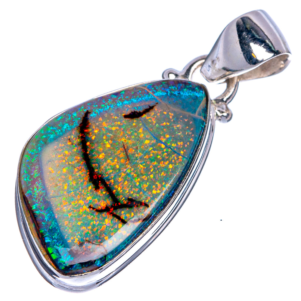 Rare Sterling Opal Pendant 1 3/8" (925 Sterling Silver) P40686