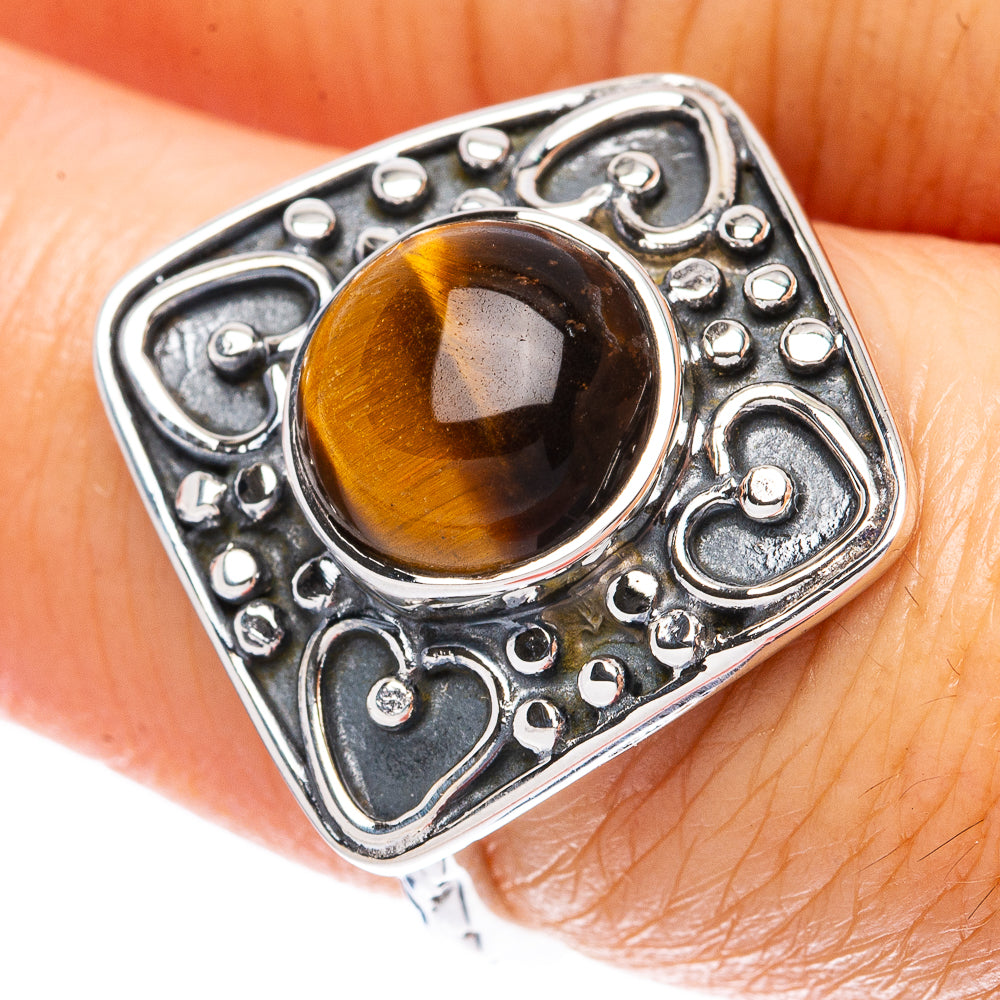 Asc Premium Tiger Eye Ring Size 7 (925 Sterling Silver) R3454