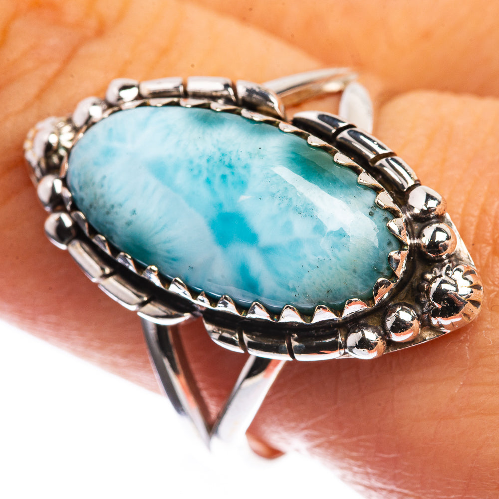 Larimar 925 Sterling Silver Ring Size 9.5